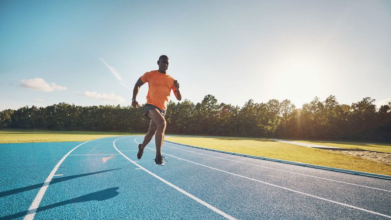 Man running on track